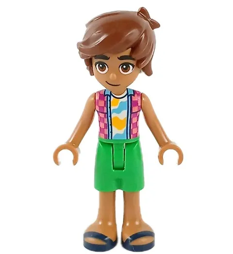 LEGO® Friends LEO Minifigure™ Minidoll Magenta Checkered Shirt frnd0836