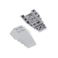 2x LEGO Wedge Brick 6x4 New Light Gray Slope Front Rear 6101104 43712