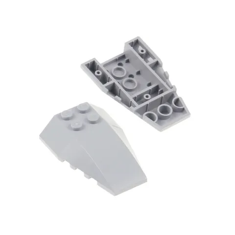 2x LEGO Wedge Brick 6x4 New Light Gray Slope Front Rear 6101104 43712