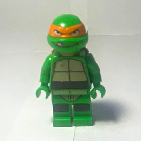 LEGO Green Turtle Minifigure w/ Orange Mask & Shell Plastic Figure