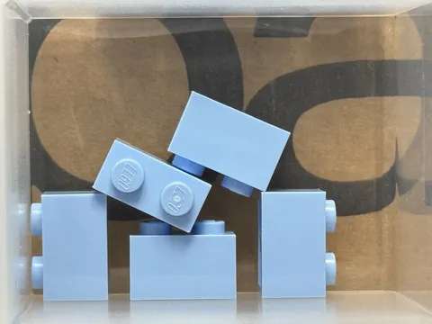 LEGO Parts - Bright Light Blue Brick 1 x 2 - No 3004 - QTY 5
