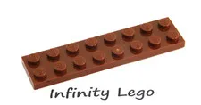 12 LEGO Reddish Brown Plate 2 x 8 (3034) - (12 Pieces)