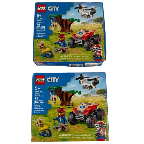 Lego City Kids 5+ 60300 Wildlife Rescue ATV 74 Pcs Building Toy Set Lot Of 2 New