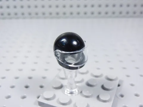 LEGO Black Helmet w/ Trans Clear Visor Minifig AZ