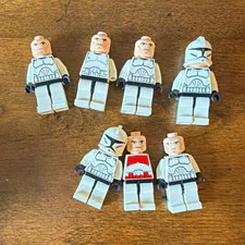 LEGO Star Wars Clone Trooper Minifigure Lot of 7 White Armor Plastic