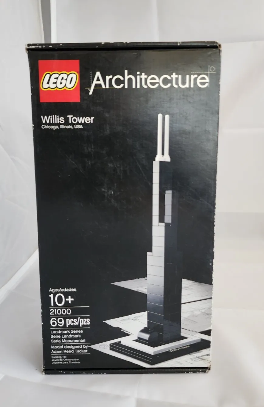 LEGO Architecture Willis Tower #21000 W/69Pcs Box Damaged But Pieces Are Sealed