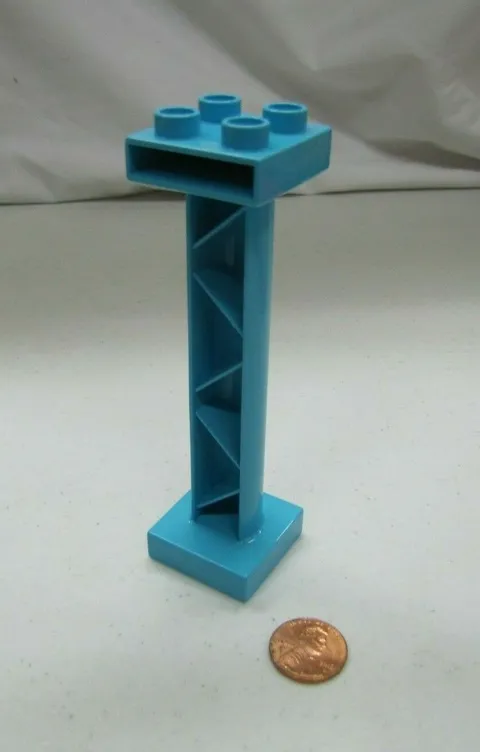 Lego Duplo AZURE BLUE COLUMN POST 2x2 5" Tall BRICK Block Piece Replacement Part