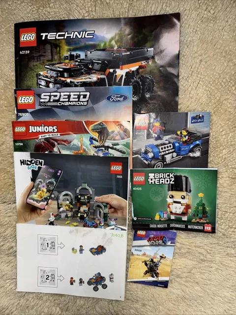Lego Lot Of 8 Instruction Manuals Incl. Ford Jurassic Park Technic Nutcracker