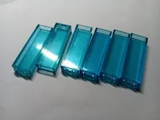 LEGO BULK LOT OF 6 TRANS LIGHT BLUE 1X2X5 BRICK WALL PILLAR