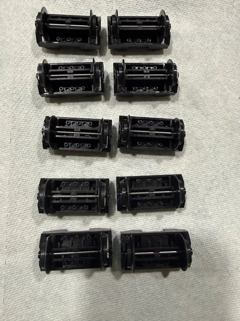 Vintage Lego Train Wheels Black Set of 10