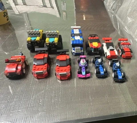 LEGO Built Vehicle Lot Cars Trucks Racers Multicolor Plastic