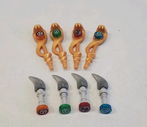 LEGO Ninjago Snake Serpent Staff Lot Of 4 With Matching Fangblades Accessories 