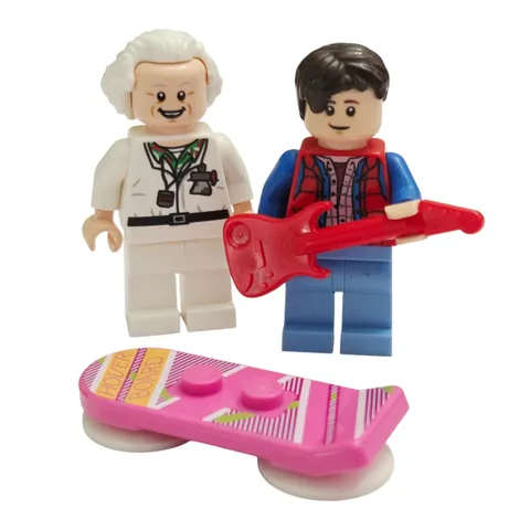 Lego Back to the Future Movie Minifigures Marty McFly & Doc Brown w/ Hoverboard
