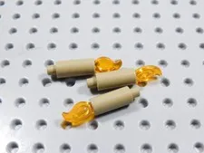 LEGO Lot of 3 Dark Tan Candle w/ Flame Accessory Minifig BI