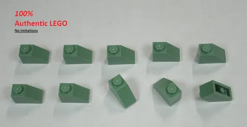 LEGO NEW 1x2 Sand Green Slope (45°) (10x) 6083976 Brick 3040