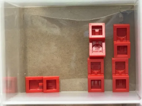 LEGO Parts - Red Slope, Curved 2 x 1 x 2/3 - No 11477 - QTY 5