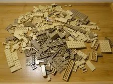 Lego Bulk Bricks Light Tan Dark Tan Brownish-Tan Pieces Random Lot Color Plate