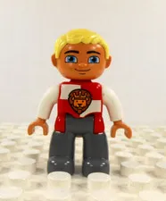 Lego Duplo Figure Castle Knight yellow hair (Lion)