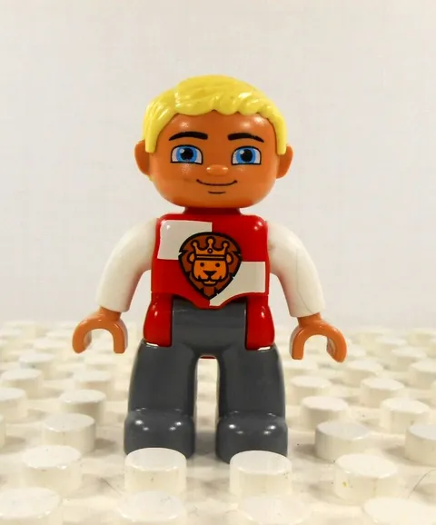 Lego Duplo Figure Castle Knight yellow hair (Lion)