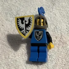 LEGO Knight Blue Plastic Minifigure w/ Helmet Shield & Blue Plume