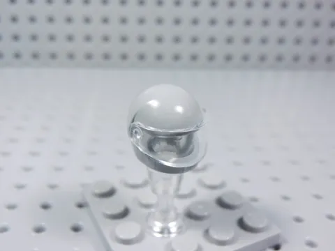 LEGO Light Bluish Gray Helmet w/ Trans Clear Visor Minifig AZ
