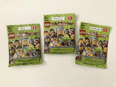 LEGO Minifigures - Series 3  8803 FACTORY SEALED 3-Pack Lot ELF FISHERMAN