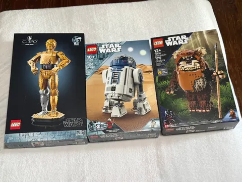 New LEGO Star Wars sets, including the iconic characters R2-D2, Wicket, CP30