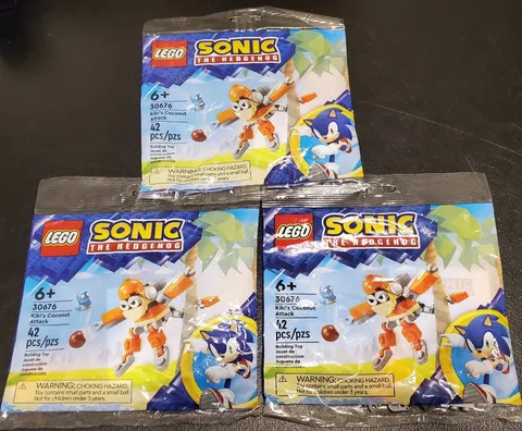 LOT of (3) Lego 30676 Sonic The Hedgehog Kiki's Coconut Attack 42 Pieces - NEW