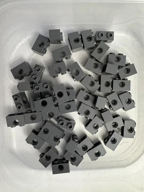 LEGO 50-piece Dark Bluish Gray 1x2 Technic Bricks w/ hole 1 x 2 FREEE SHIPPING