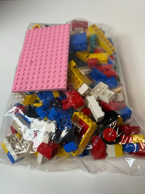 LEGO Mixed Bulk Lot 1 lb 8.6 oz Bricks Plates Wheels Baseplate Parts Pieces