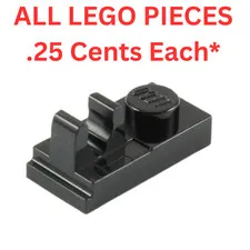 LEGO Plate 1x2 with Top Clip with Gap Black 92280 - Genuine LEGO Parts Pieces