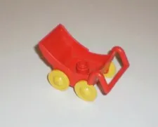 Lego DUPLO Red Stoller Baby Carriage with Yellow Wheels