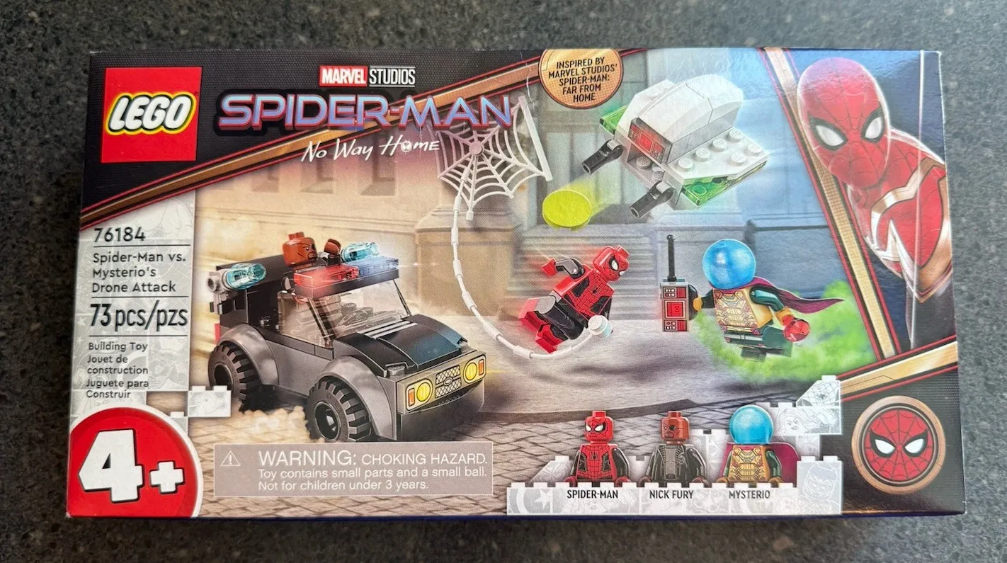 LEGO Super Heroes: Spider-Man Vs. Mysterio's Drone Attack (76184) NIB. Retired.
