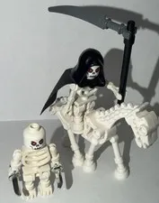 Lego Fantasy Castle Minifigure - Skeleton Reaper Warrior & Horse (cas378) 7079