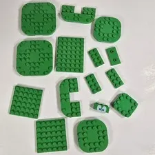 LEGO Light Green Parts Lot Pieces Mixed Bricks Plates Baseplates Printed Eyes