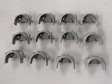 LEGO Parts (x12) - Light Bluish Gray Vehicle Mudguard 4 x 2 1/2 x 2 1/3 # 18974