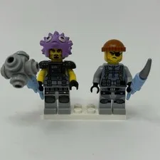 2 Lego Puffer & Shark Army Thug Minifigure Lot w/ Weapons 70611 Water Strider