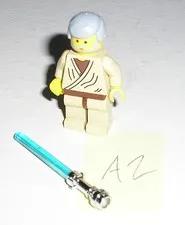 Lego Star Wars OBI-WAN BEN KENOBI (Old, Light Gray Hair) Minifigure 7110 *A2*