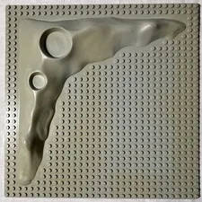 Vintage 1980s LEGO Base Plate – Lunar Space Moon Crater Old Gray *FREE SHIPPING*
