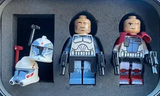 LEGO Star Wars Minifigures Lot of 2 Gray Uniform Figures w/ Blasters Helmet