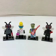 Lot of 4 Series 14 LEGO Monsters Minifigures 71010 Crazy Scientist Fly Rocker