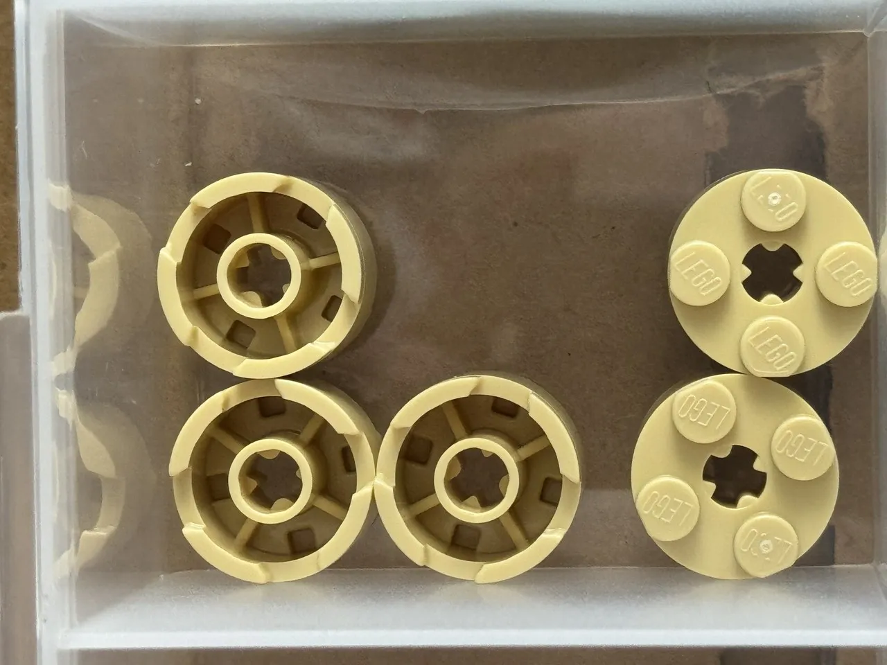 LEGO Parts - Tan Brick, Round 2 x 2 with Axle Hole - No 3941 - QTY 5