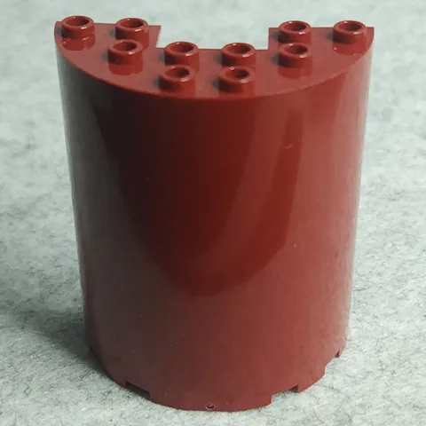 LEGO 87926 Cylinder Half 3 x 6 x 6 with 1 x 2 Cutout Dark Red x1 Genuine