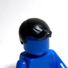 Lego - Minifigure Hair - Black, Short, Swept Up
