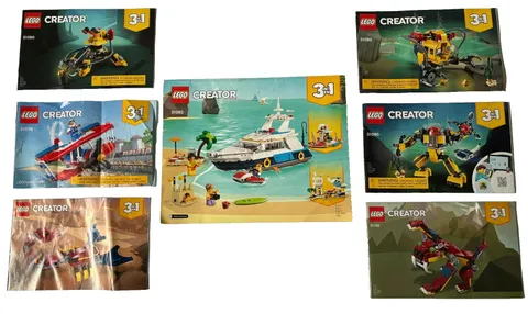 Lot of 7 Lego Creator 3 in 1 Instruction Manuals