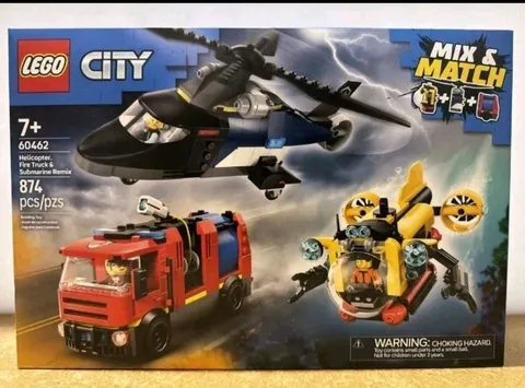 LEGO City 60462 Helicopter, Fire Truck & Submarine Remix Mix & Match New Sealed!