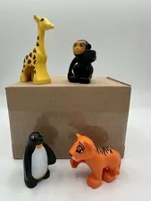 Lego Duplo Zoo Safari Animals Giraffe Tiger Monkey Penguin Figure Lot