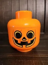 LEGO Halloween JACK O LANTERN Pumpkin Storage Head Container