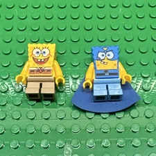 LEGO SpongeBob SquarePants Minifigures Lot of 2 SpongeBob & Superhero Cape