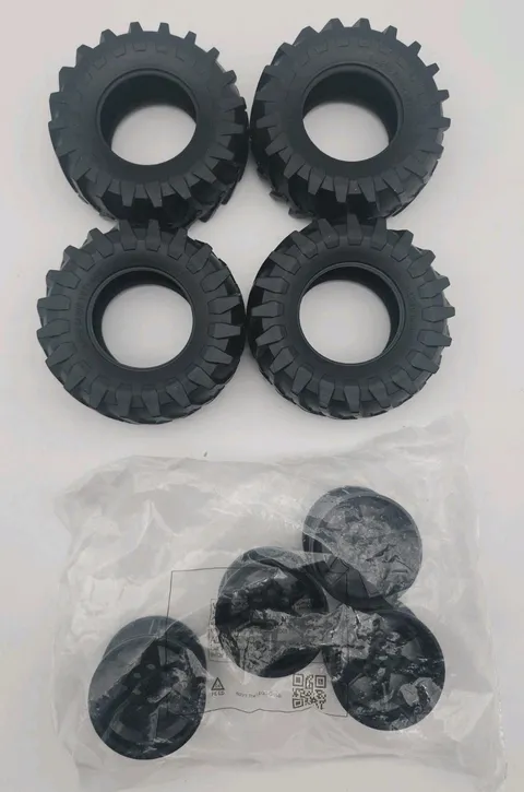 LEGO Technic 107 x 44R Tractor Tire, 56mm D. x 34mm Black Wheels, Lot of 4 Tires